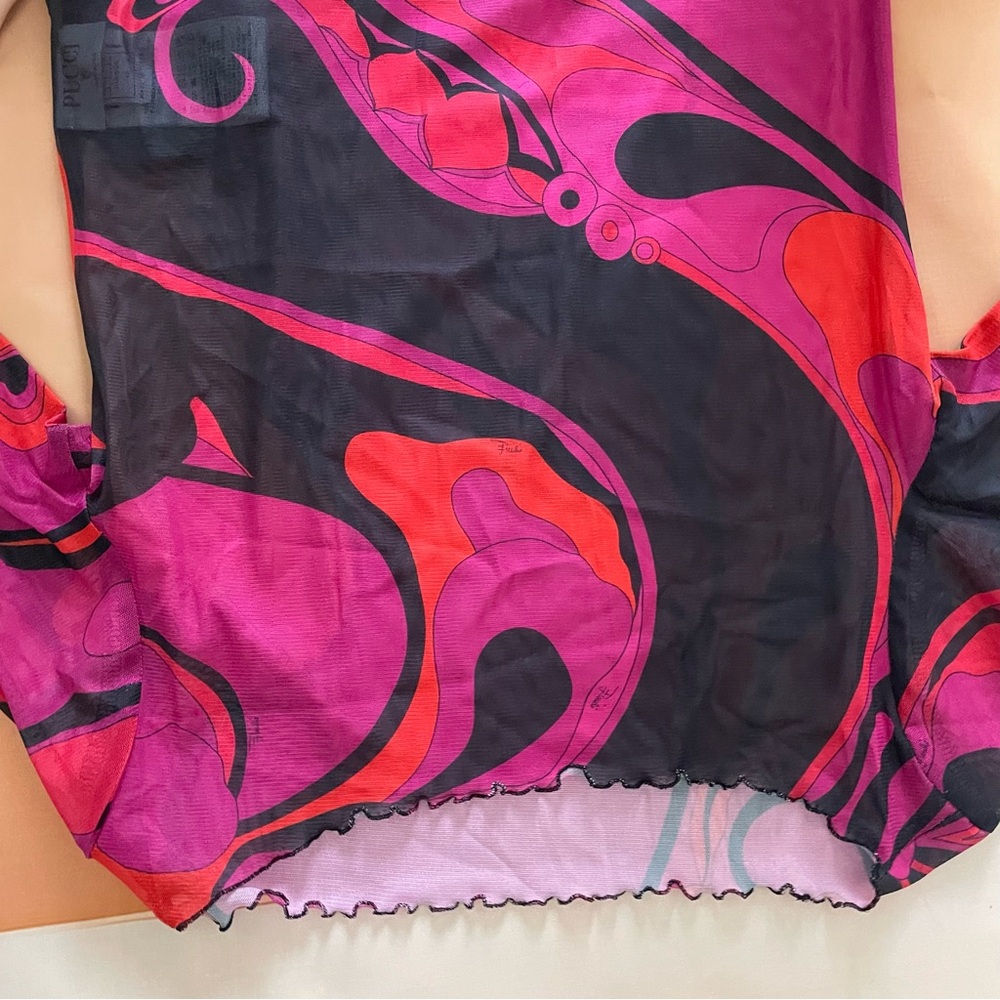 Emilio Pucci Fuchsia and Black Abstract Print Maxi Dress - Picture 7 of 10